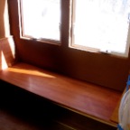 wax-oiled window seat