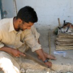 wasseem cuts bamboo